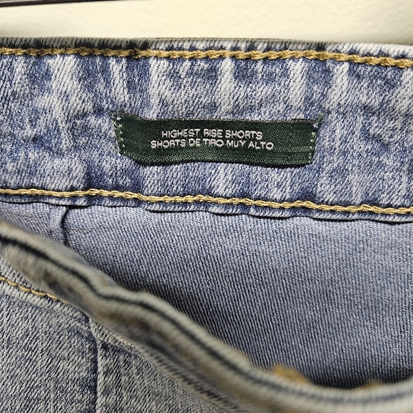 Wild Fable Jean Denim Short Light Wash No Pockets Highest Rise Zip Stretch Sz 4 - Picture 4 of 5